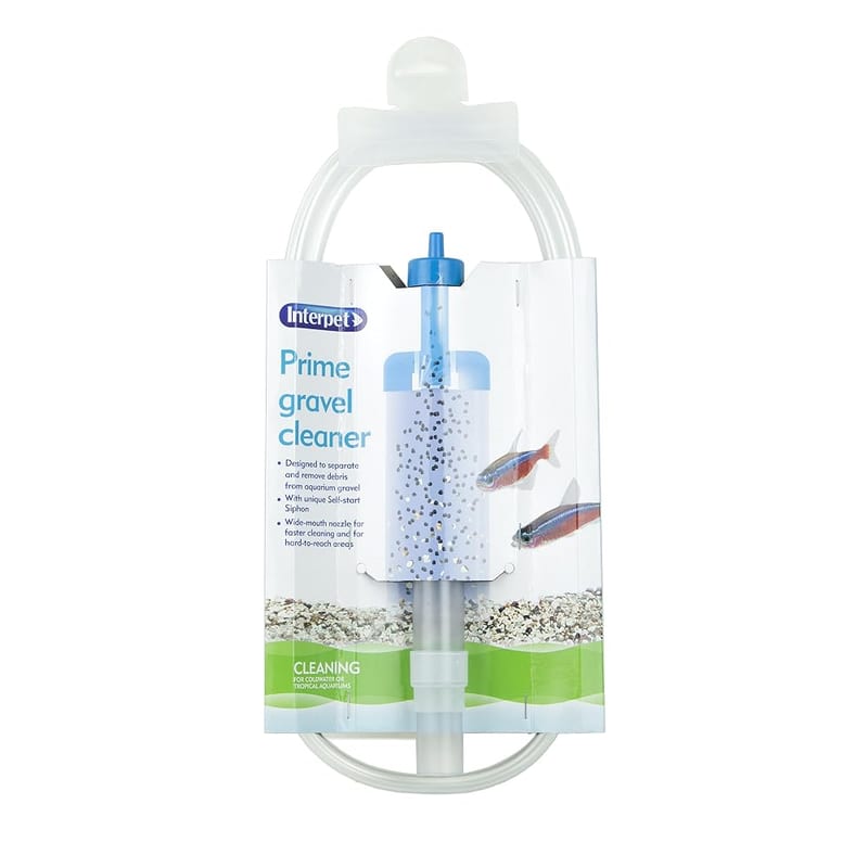Interpet Aquarium Fish Tank Syphon Water Drainer and Gravel Cleaner, with Nozzle and No Return Valve, Mini, XS