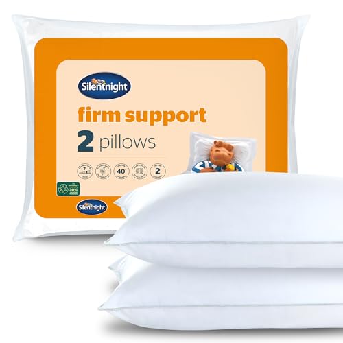 Silentnight Deep Sleep Pillows 2 Pack – Medium Support Hollowfibre Pillows for Front, Back and Side Sleepers, Machine Washable
