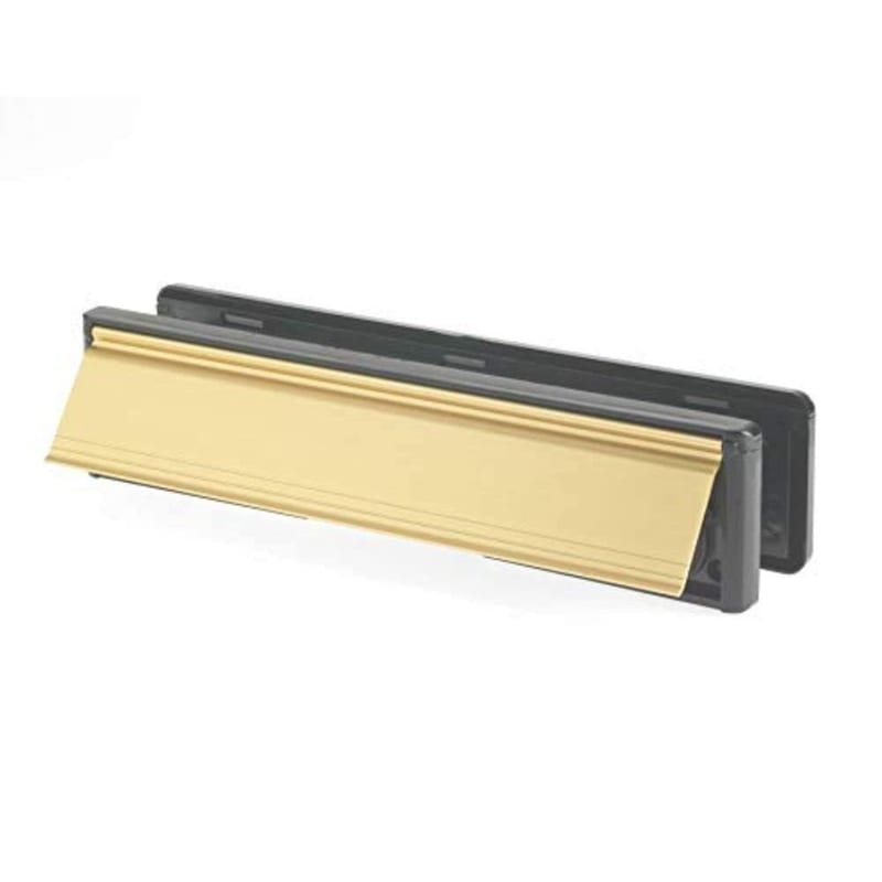 Yale YLP44-06/34-CP Letterplate/Letterbox, 300mm, Fits 38-78mm Doors, Gold Finish