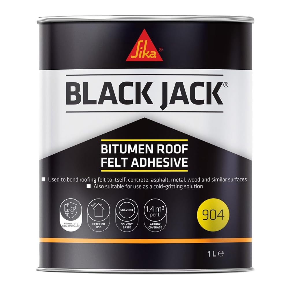 Everbuild Black Jack 904 Roof Felt Adhesive – High Strength – Black – 1 Litre