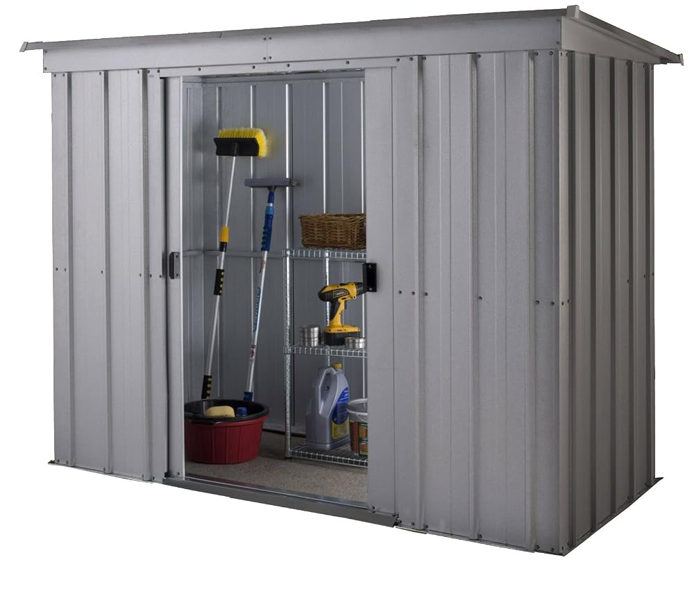 Yardmaster 6 x 4 ft Store-All Pent Roofed Metal Shed, Silver