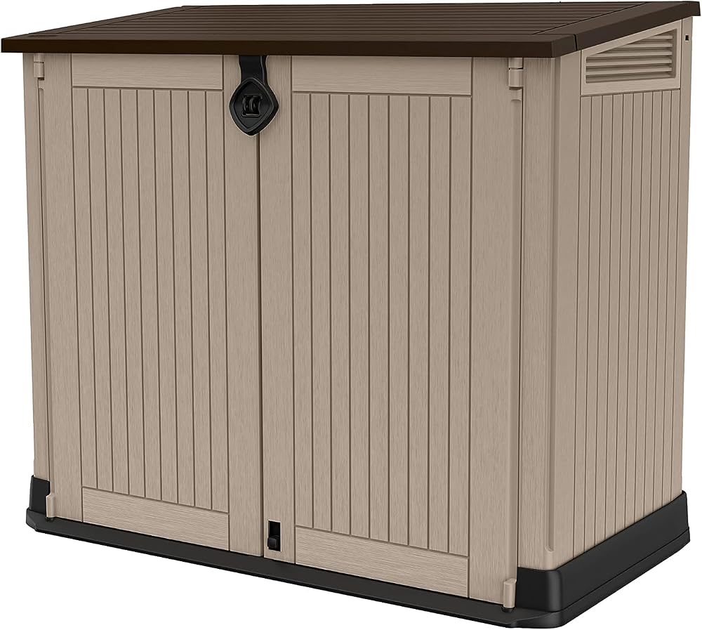 Keter Store-It Out Midi Outdoor Garden Storage Shed, Beige and Brown, 845 Litres