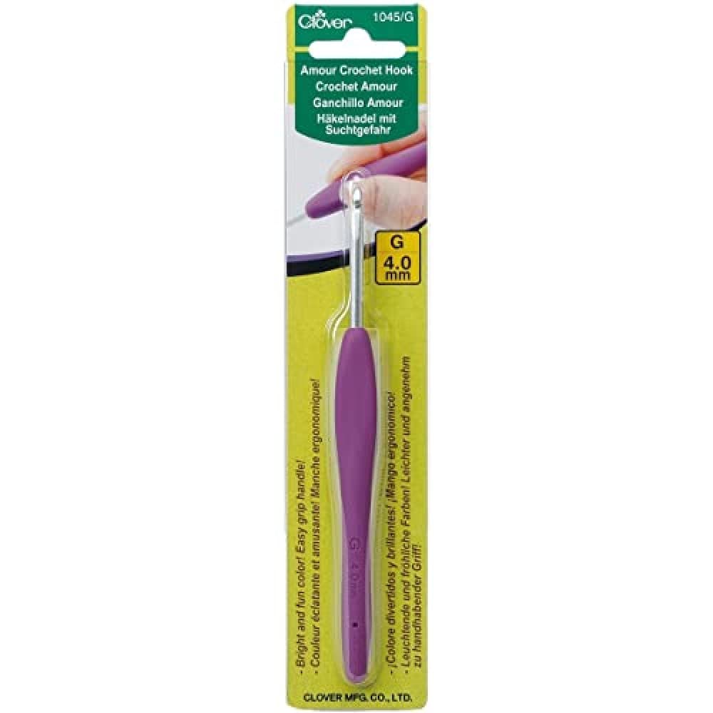 Clover 1045/G Amour Crochet Hook, 4.0mm, Metal, Multicoloured