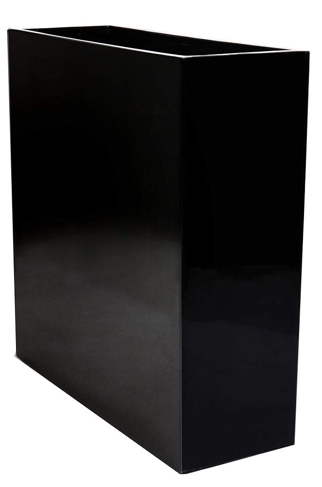 Primrose Tall Trough Fibreglass Planter, Matte Black, 90 x 90 x 30cm
