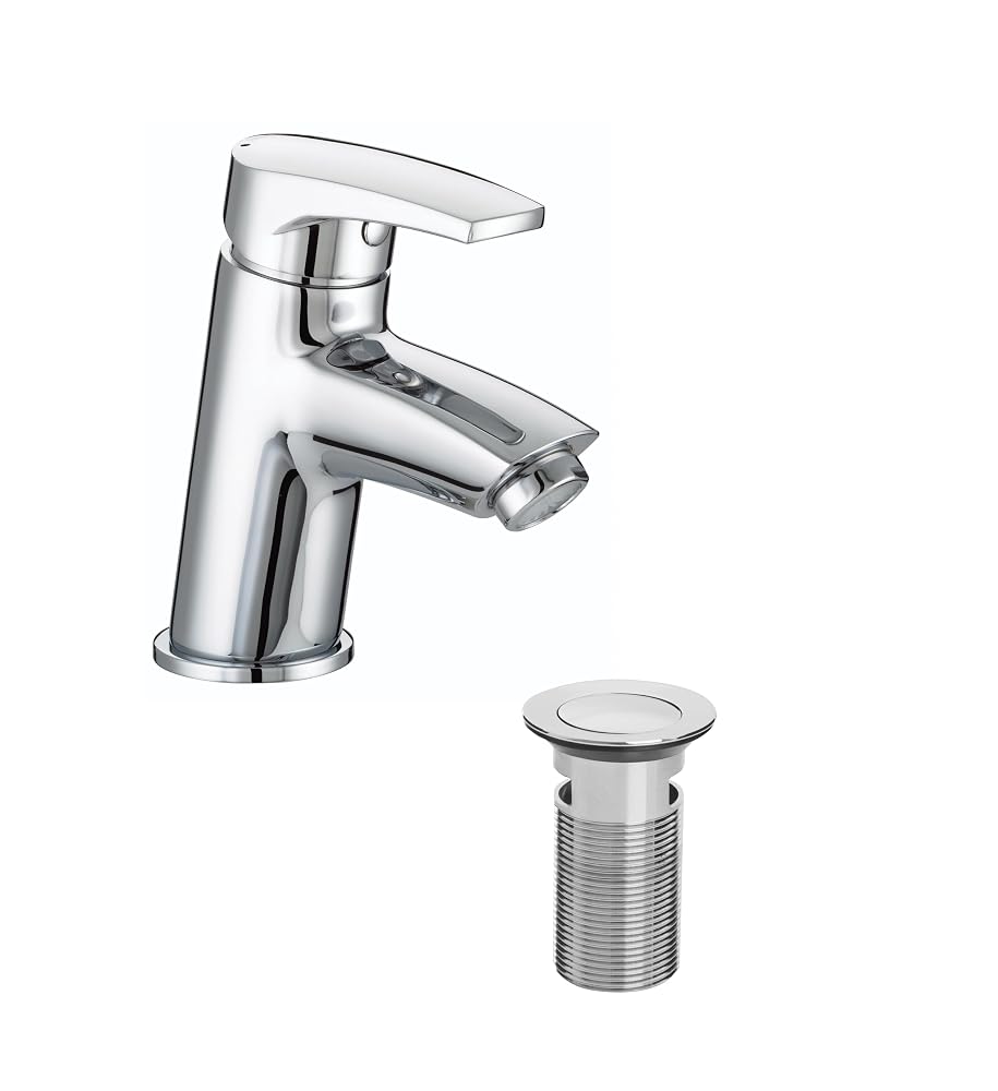 Bristan Orta Basin Mixer with Clicker Waste, Chrome Plated