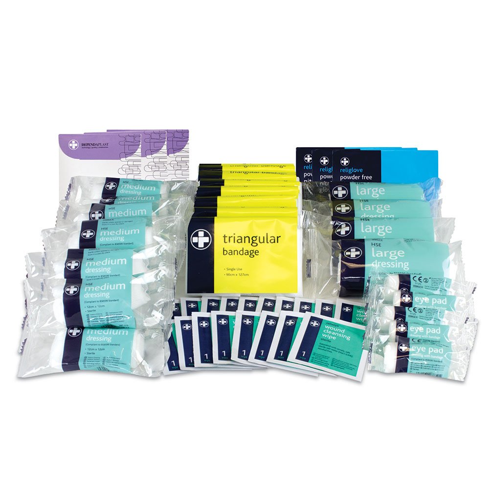 Reliance Medical 50 Persons First Aid Refill Kit — Includes Dressing Pads, Bandages, Emergency Essentials