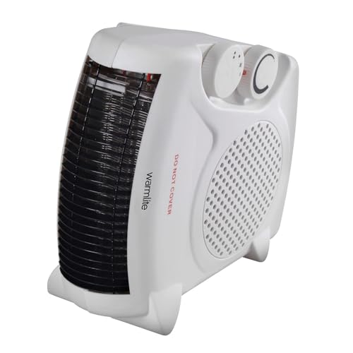 Warmlite Thermo Fan Heater with 2 Heat Settings and Overheat Protection, 2000W, White, WL44001