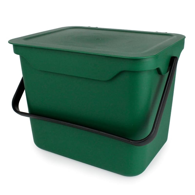Easy Eco Green Kitchen Compost Caddy (5L - Small) - for Food Waste Recycling, 5 Litre Plastic Composting Bin