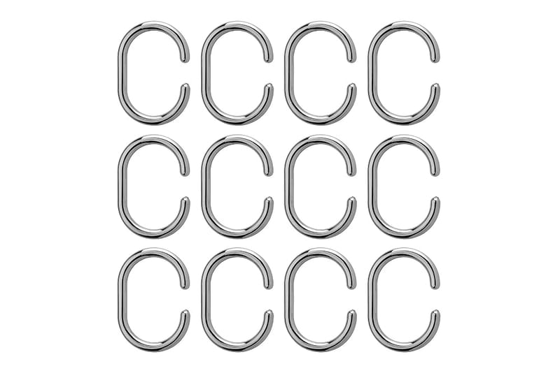 Croydex AK142141 Curtain Rings, Chrome, Suitable for Rods up to 29mm in Diameter (Pack of 12)