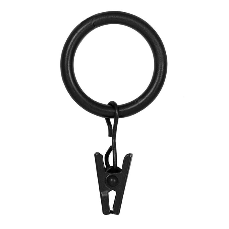 Kenney Window Curtain Clip Rings, Set of 14, Black