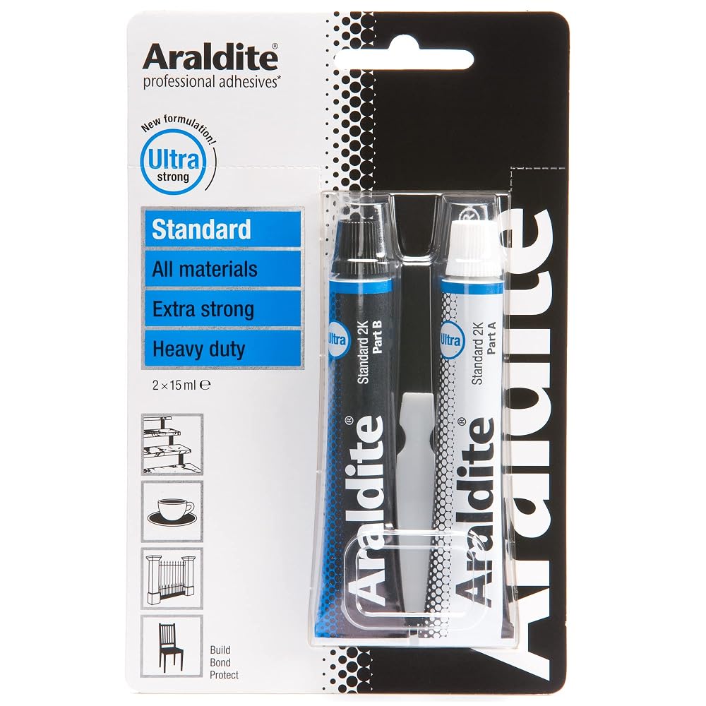 Araldite Standard 2-Part Epoxy Resin Glue, Ultra Strong Multipurpose Adhesive, 15ml