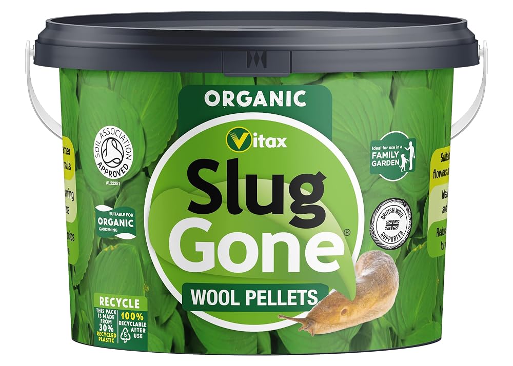 Vitax Slug Gone Wool Pellets, Natural, Organic Barrier To Protect Borders, Pots & Containers From Slugs And Snails - 10L