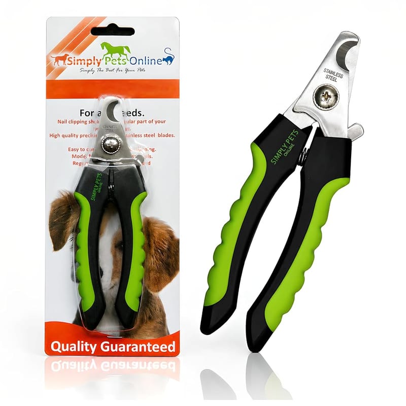 Dog Nail Clippers with Safety Guard, Designed by UK Veterinarians, Stainless Steel Dog Nail Trimmer