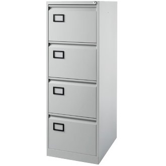 Bisley AOC 4 Drawer Foolscap Filing Cabinet, Grey