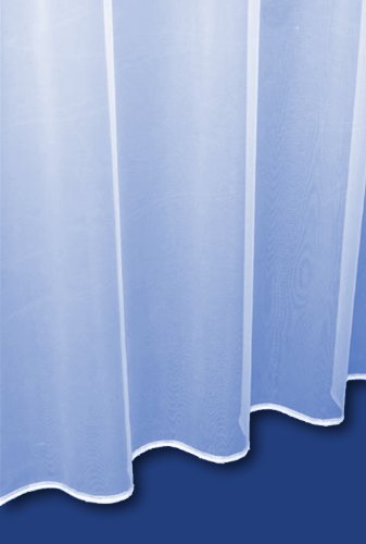 Sue Plain White Lead Weighted Voile Net Curtain, Multiple Drop Lengths Available