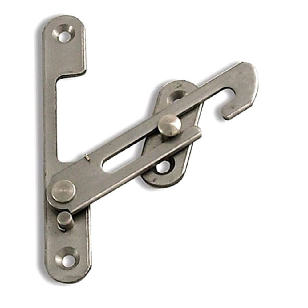 HomeSecure HS4318 UPVC Window Restrictor Hook with Child Lock Restrictor Safety Catch, Silver