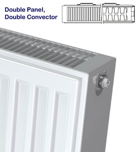 Stelrad White Compact Radiator K2, 600 High x 600mm, Double Panel & Double Convector