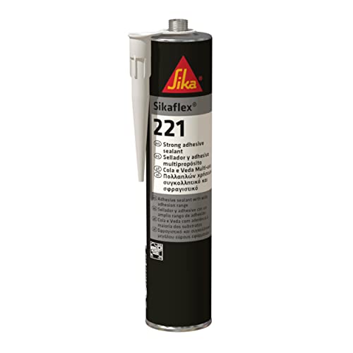 Sika Sikaflex-221 Strong Adhesive Sealant, Multi-Purpose, Sandable/Paintable, Black, 300ml
