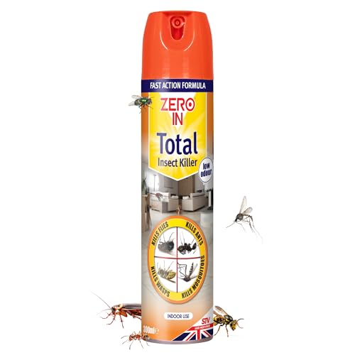 Zero In Total Indoor Insect Killer – Knockdown Action for Indoor Flying & Crawling Insects, – Low Odour, Stain-Free Bug Spray - Suitable for Home – 300ml