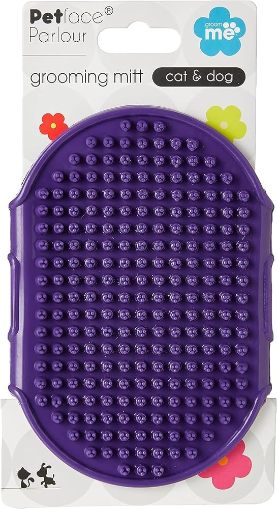 Petface Purple Rubber Pet Grooming Mitt for Dogs and Cats
