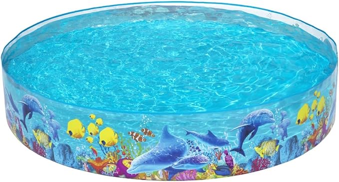 Bestway Sea Animals Theme Paddling Pool Kiddie Swimming Pool, Inflatable Above Ground Pool, Outdoor Garden Pool