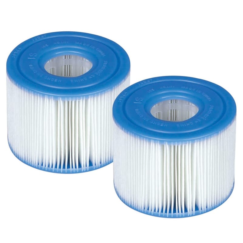 Intex PureSpa Filter Cartridge Twin Pack 29001, Replacement Spa Filters for Bubble, Greywood and Jet Massage Hot Tubs
