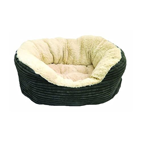 Rosewood Large Dog Bed, Machine Washable, Super Soft and Cosy Plush Dog Bed, Grey and Cream, 81 x 63 x 18 cm (Approximately 32 x 25 x 7 inch), Large