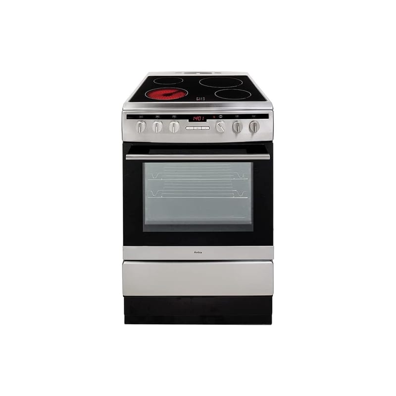 Amica 608CE2TAXX Freestanding Ceramic Top Cooker, 60cm - Stainless Steel