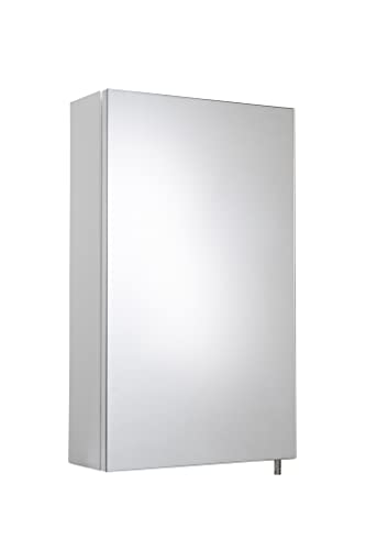Croydex Haven Aluminium Bathroom Mirror Cabinet, Double Sided Mirrored Doors, 61 x 76cm