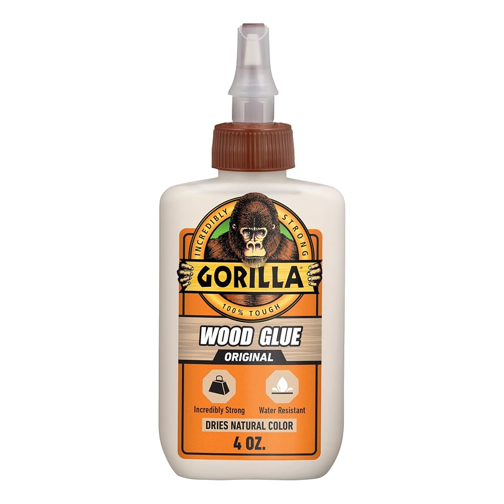 Gorilla Wood Glue, 4 Ounce (118ml) Bottle, Natural Wood Colour