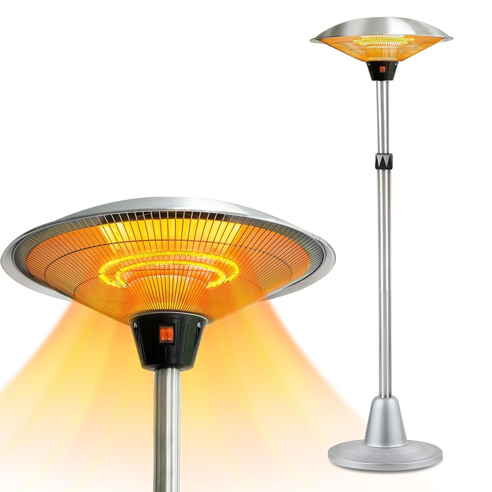 Oypla Electrical 2KW Quartz Free Standing Outdoor Electric Garden Patio Heater