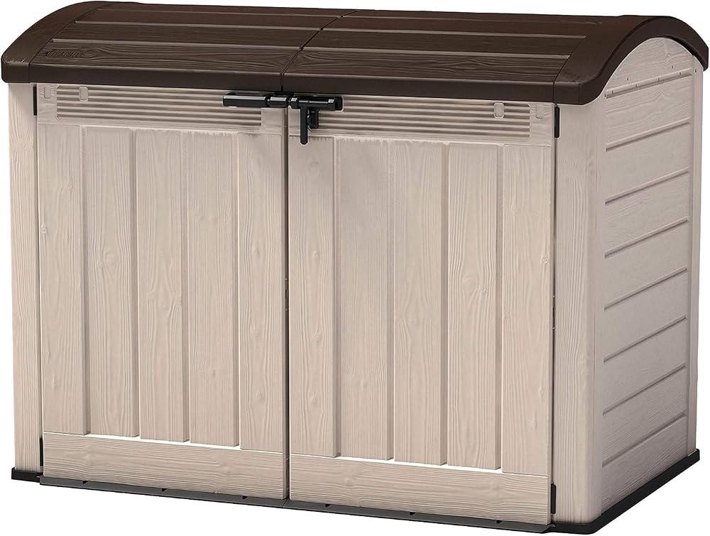 Keter Store It Out Ultra Outdoor Garden Storage Shed, Bike Shed, 2000L, Beige and Brown