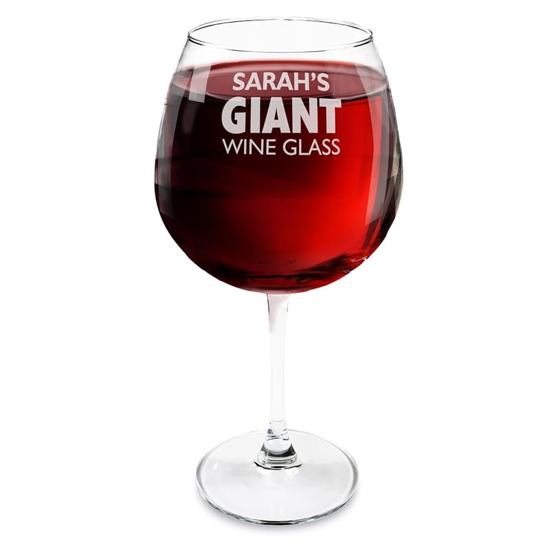 Custom Personalised Engraved Giant Wine Glass, Great for Birthdays