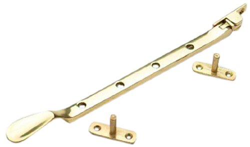 Merriway BH01592 Victorian Window Casement Stay, 250mm (10 Inch), Polished Brass