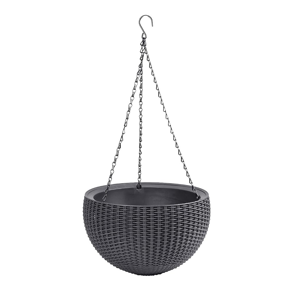 Keter Hanging Sphere 3 Chain Planter, 8.6 Litres, Graphite