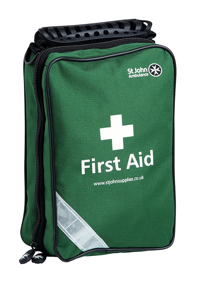 St John Ambulance Universal Plus First Aid Kit, Compact Bag for Home, Office, Car, Caravan