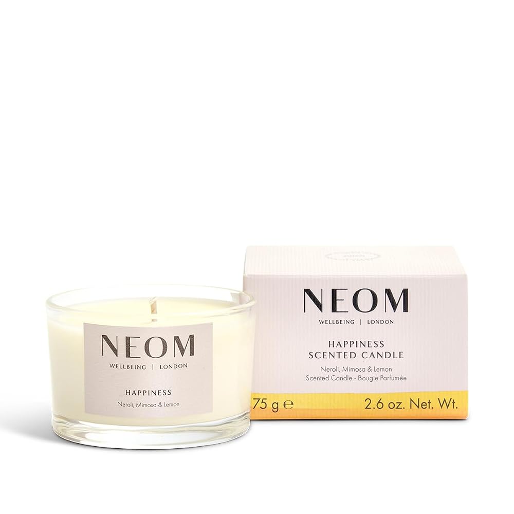 Neom Happiness Scented Candle, Travel Size, Neroli, Mimosa & Grapefruit