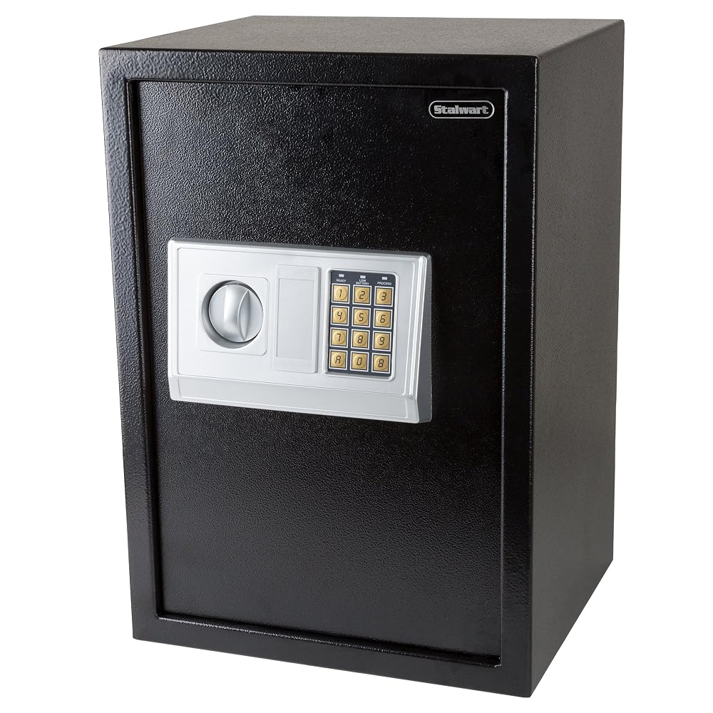 Stalwart 65-EK-30 Digital Safe — Electronic Steel Safe with Keypad and 2 Manual Override Keys