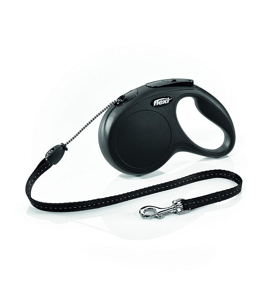 flexi New Classic Retractable Lead Tape, Medium/Large, 5m, Black