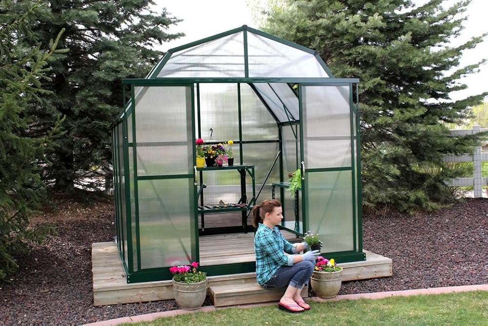 Grandio Elite 8x8 Greenhouse Kit, 10mm Twin-Wall Polycarbonate