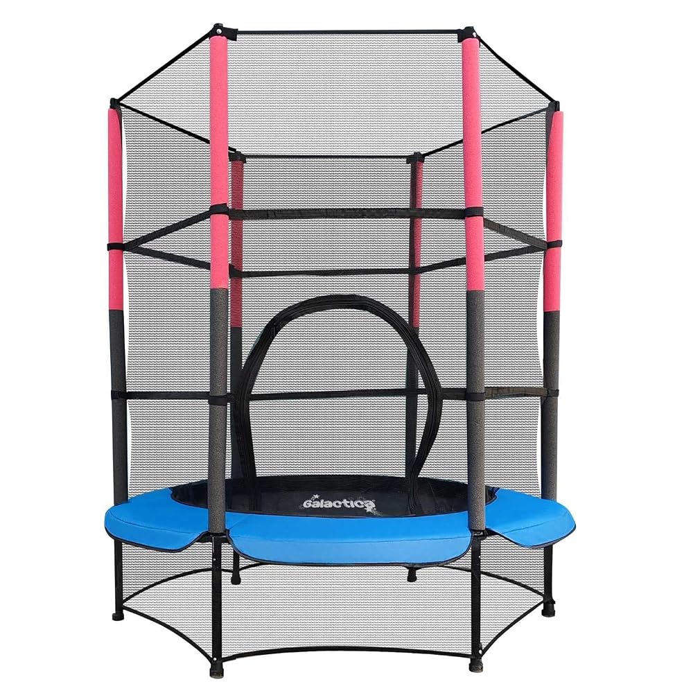 GALACTICA NEW Mini Trampoline | 4.5FT 55" with Safety Net Enclosure | Indoor Outdoor Children’s Activity Junior Trampoline