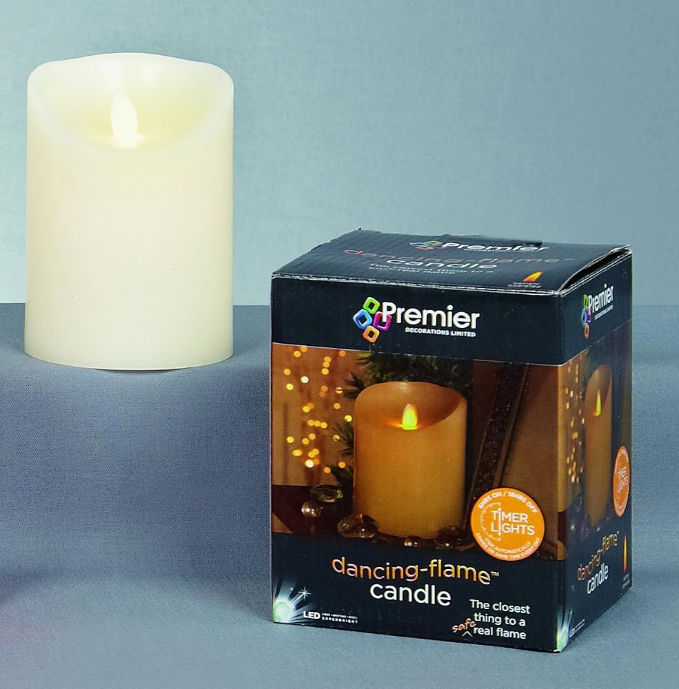 Premier 13cm Dancing Flame Battery Operated Light Up Flickering Candle