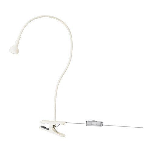 IKEA 2 x Jansjö LED Desk Lamp 'Clamp', White, Flexible Gooseneck Work Light