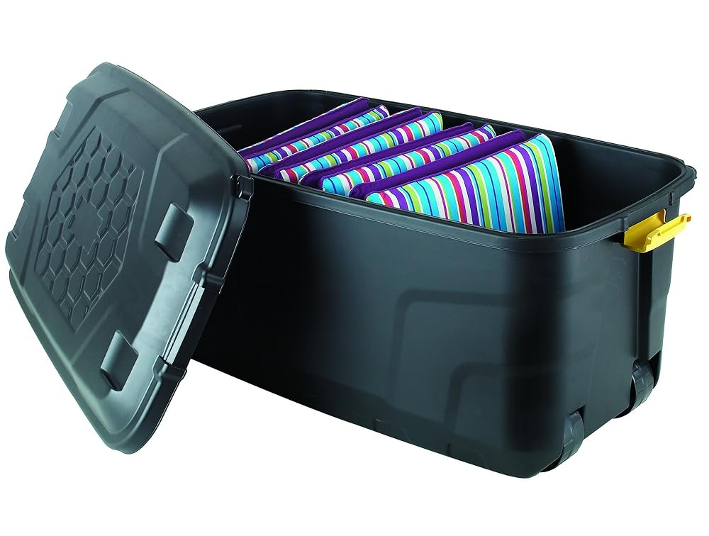 Ward 145 Litre Storage Trunk on Wheels, Black Strata