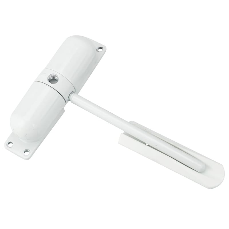 Burg-Wächter Spring Loaded Adjustable Auto Closing Door Closer, White