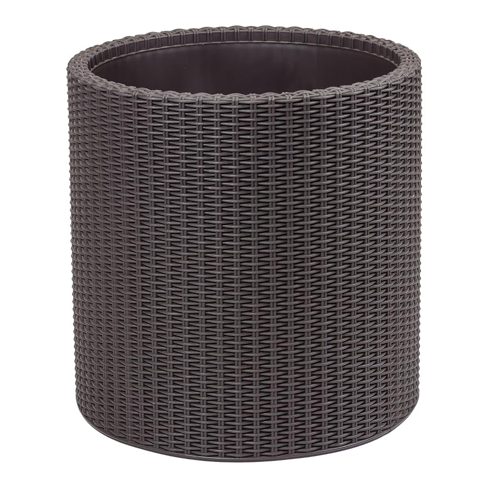 Keter Large Round Base Planter, 39 Litres, Chocolate Brown