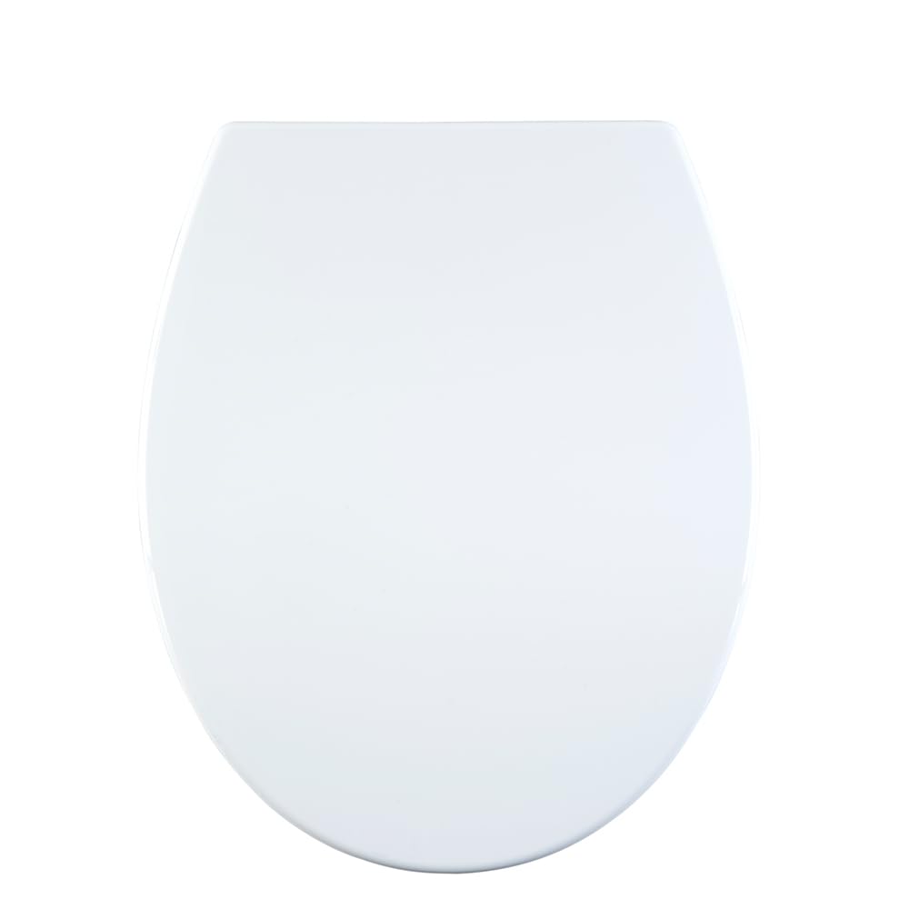AQUALONA Premium Thermoplastic Toilet Seat, Soft Close, Hardwearing, One Button Hinge Release, Oval Shape, White