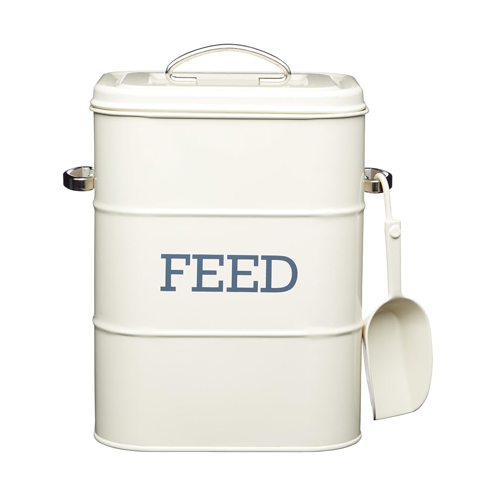 KitchenCraft Living Nostalgia Pet Food Storage Tin with Metal Scoop