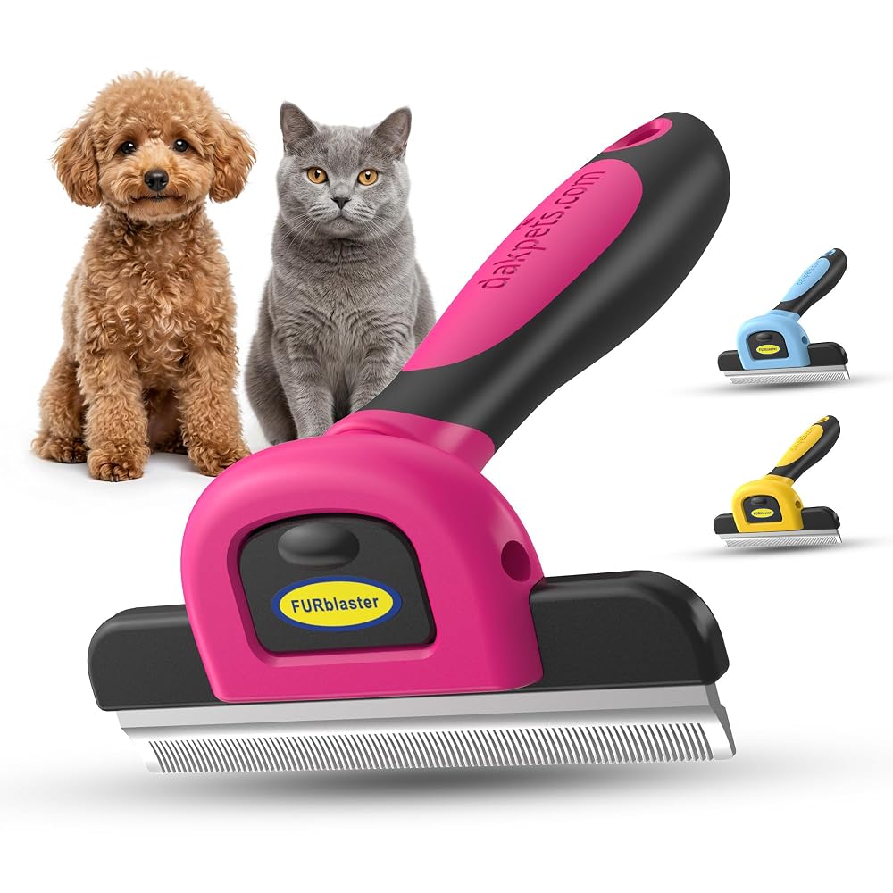DakPets Deshedding Tool & Pet Grooming Brush for Small, Medium & Large Dogs, Cats and Horses