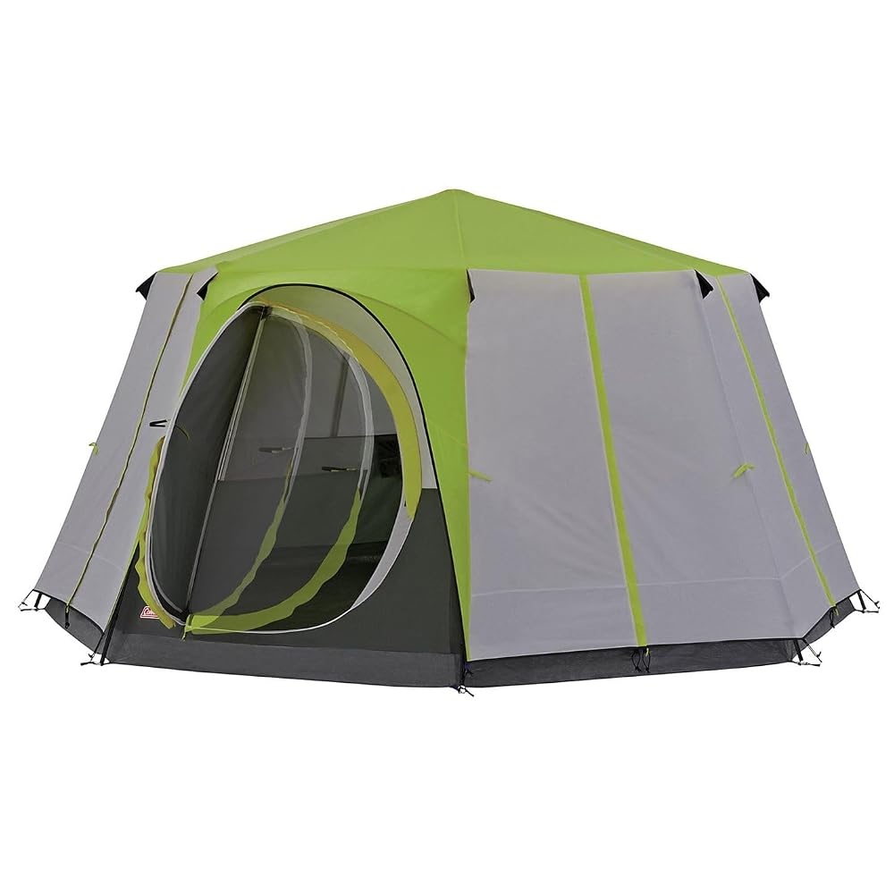 Coleman Tent Octagon, 6 Man Festival Dome Tent, 6 Person Family Camping Tent with 360° Panoramic View, Stable Steel Pole Construction, Sewn-in Groundsheet, 100 Percent Waterproof